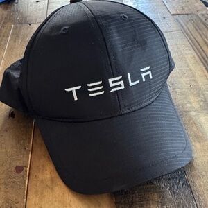 Tesla Black Cap with White Logo